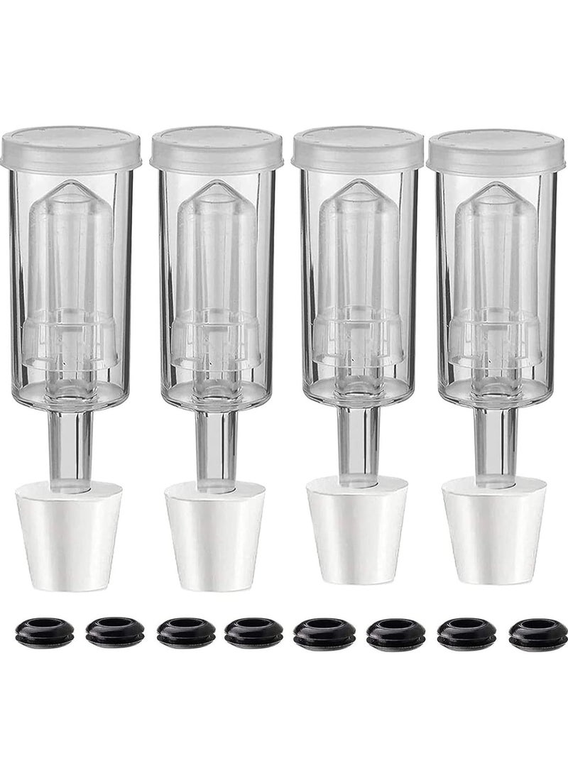 PYC 4-Piece Air Locks With Silicone Grommet,Fermentation Airlock with 4 Stoppers + 8 Grommets, Brewing Airlocks Brew Kits Airlocks for Fermenting.  - Image 1
