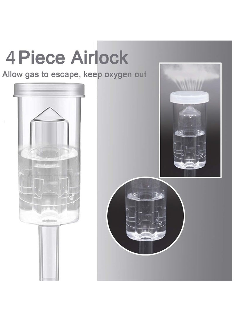 PYC 4-Piece Air Locks With Silicone Grommet,Fermentation Airlock with 4 Stoppers + 8 Grommets, Brewing Airlocks Brew Kits Airlocks for Fermenting.  - Image 2