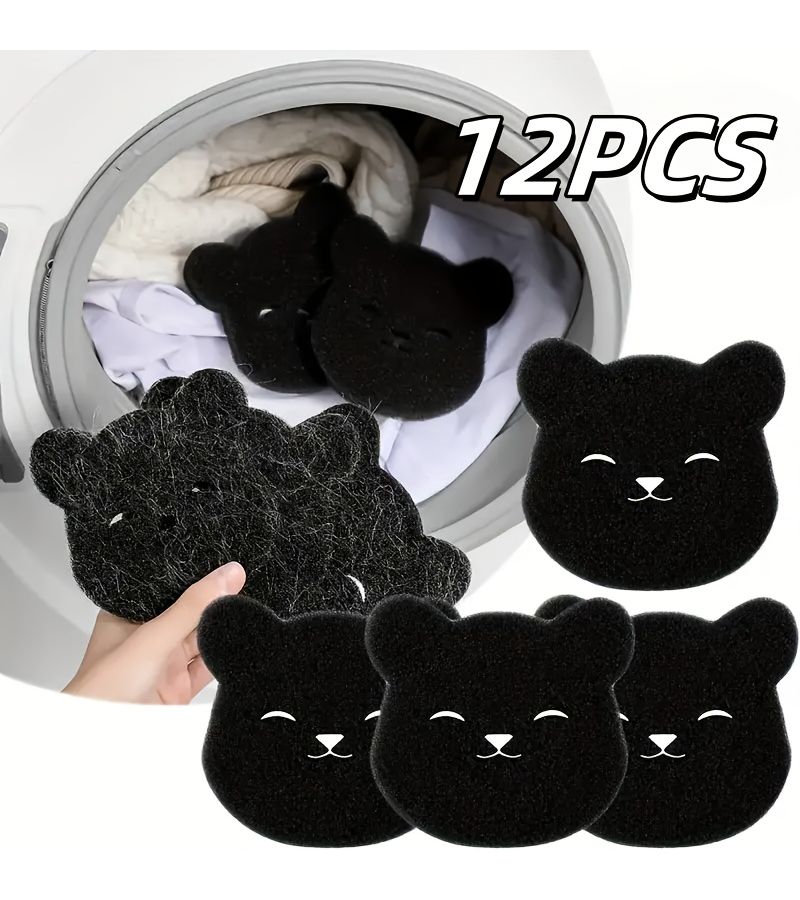 Set Of 12 Adorable Bear Laundry Balls Efficient Washing Machine Anti Tangle Solution Collects Lint Hair And Debris Easy To Clean Reusable Sturdy Thick Design - Image 1