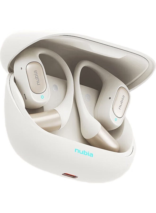 nubia سماعات أذن بلوتوث نوبيا لايف فليب بتقنية توصيل العظام اللاسلكية مفتوحة الأذن للرياضة للجري والألعاب مع عمر بطارية طويل متوافقة مع أبل، هواوي، شياومي - أبيض - Image 3