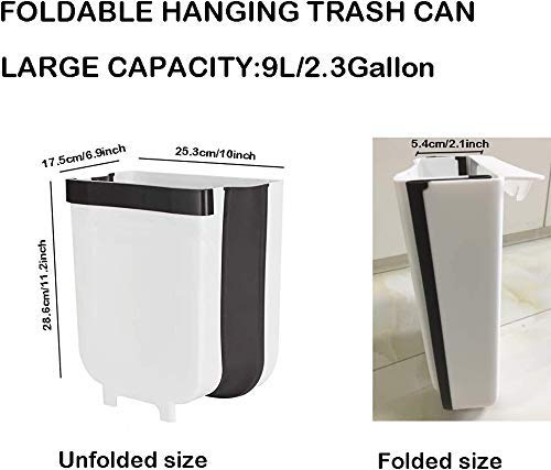 EASY SHOPE Polypropylene Foldable 9L Wall Mounted Hanging Open-Top Garbage Can Waste Dustbin (Multicolor) - Image 4