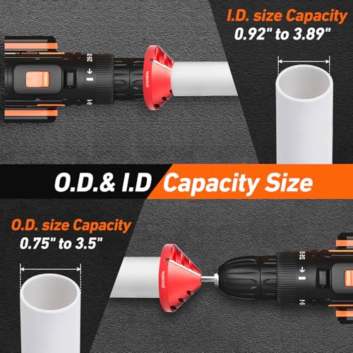 Gohelper 2 in 1 Inner-Outer PVC Deburring Tool, PVC Chamfer Tool, Pipe Deburring Reamer Plumbing Tool for OD 0.92" to 3.89", ID 0.75" to 3.5" PVC, CPVC, ABS, PP, PE Pipe - Image 3