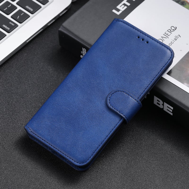 HuHa Protective Cover For Xiaomi Poco M4 Pro Classic Calf Texture PU + TPU Horizontal Flip Leather Case(Blue) - Image 1