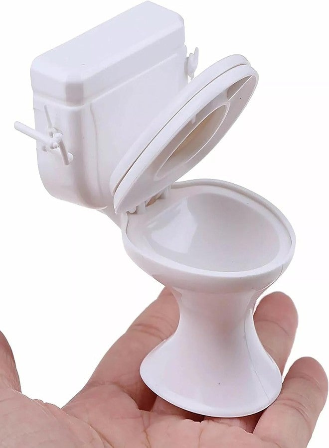 Pluzmecalm 4pcs Mini Toilet Seat Toy, Doll House Furniture 1:12 Miniature Classic Bathroom Toilet Toy Tiny Cake Topper Bathroom Furniture Dollhouse Accessories - Image 5