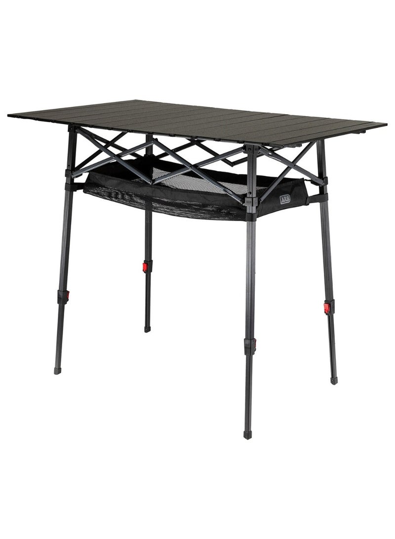 ARB Pinnacle Camp Table - Outdoor Camping Table Foldable With Aluminium Table Top & Crossbars - Adjustable Height 79-99Cm - Large Tabletop 114X70Cm - 10500171 - Image 1