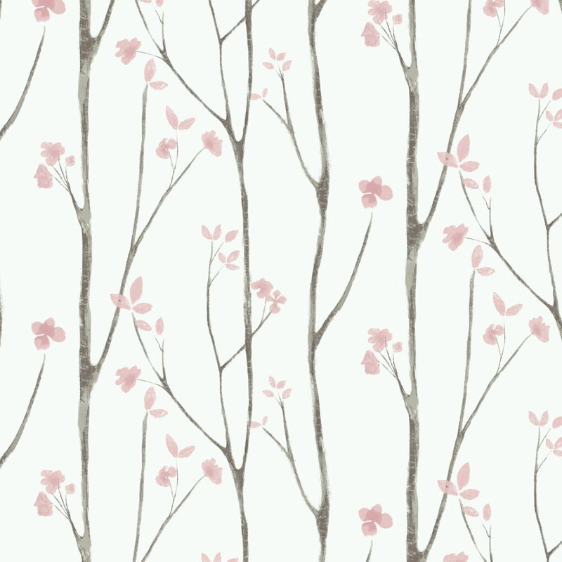 Timeet Floral Wallpaper White and Pink Wall Paper Peel and Stick Modern Contact Paper Removable SelfAdhesive Bedroom Bathroom 16 x 787