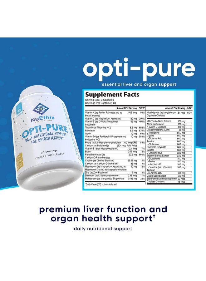NuEthix Formulations NuEthix Formulations Opti-Pure, Daily Nutritional Support for Detoxification Supplement, Supports Liver Function and Elimination of Toxins, 30 Serving Bottle  - Image 2