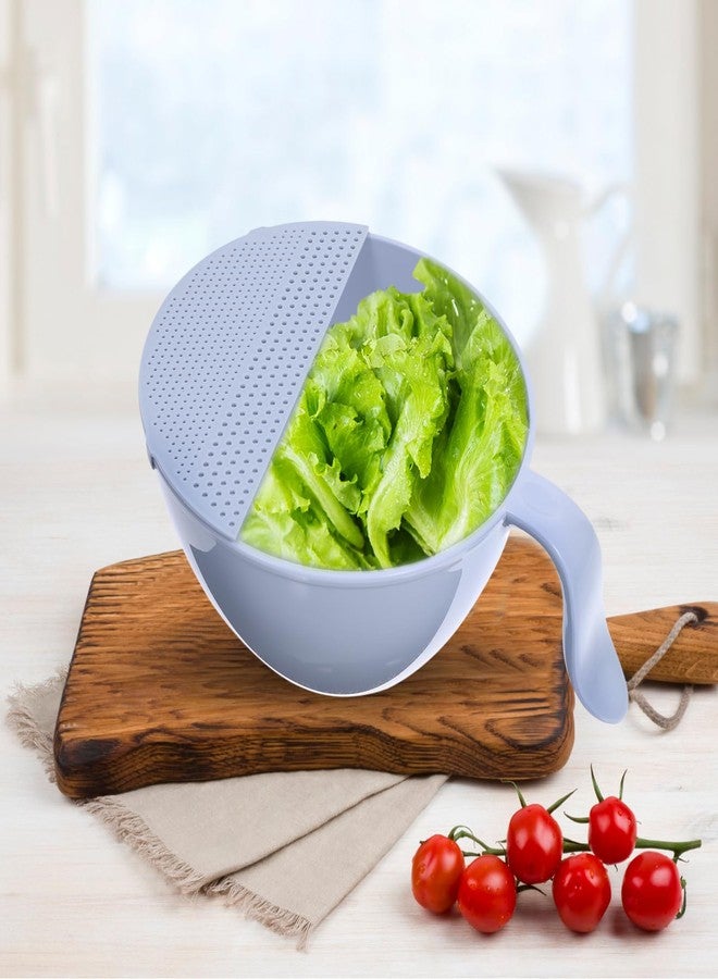 هيموتون مصفاة أرز هيموتون بمقبض، 10.2 بوصة، سلة مطبخ متعددة الوظائف لغسل الأرز والفاصوليا والخضراوات، مصنوعة من مادة البولي بروبيلين، تصريف سريع. - Image 2