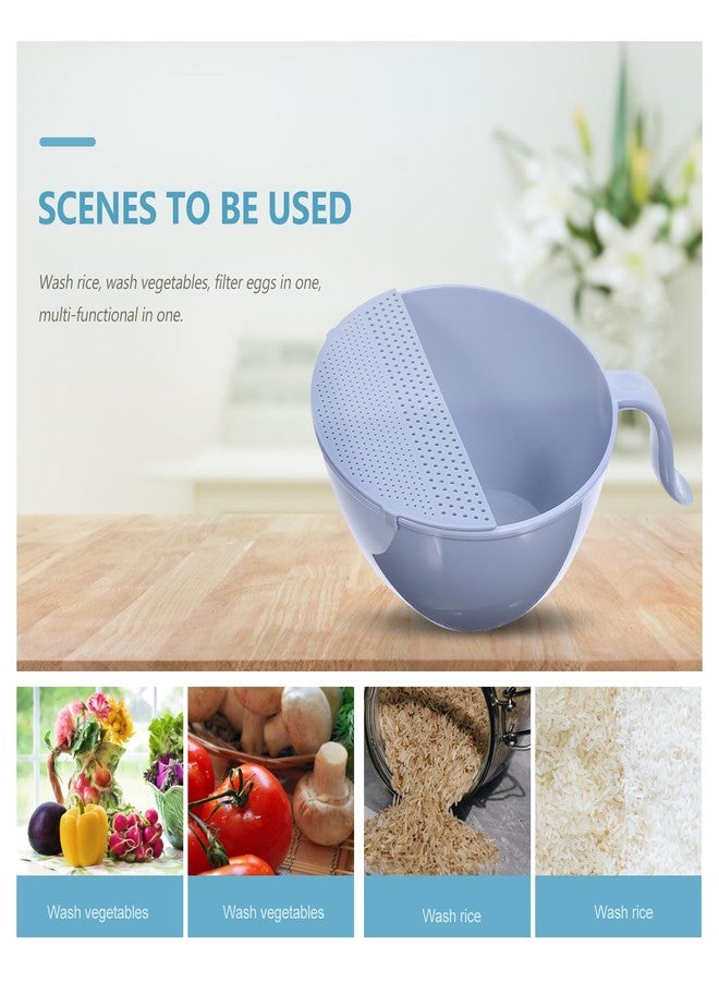 هيموتون مصفاة أرز هيموتون بمقبض، 10.2 بوصة، سلة مطبخ متعددة الوظائف لغسل الأرز والفاصوليا والخضراوات، مصنوعة من مادة البولي بروبيلين، تصريف سريع. - Image 5