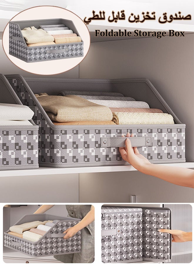 Storage Box, Large Capacity Wardrobe Clothes Storage Box,Foldable Fabric Storage Box with Handles ,Multifunctional Underwear Socks Storage Box,Dustproof Drawer Organizers Box, Wardrobe Clothes Organizers Bins,Stackable Organizing Box for Clothes, Jeans,Toys, Books,Perfect for Closets and Shelves - Image 1