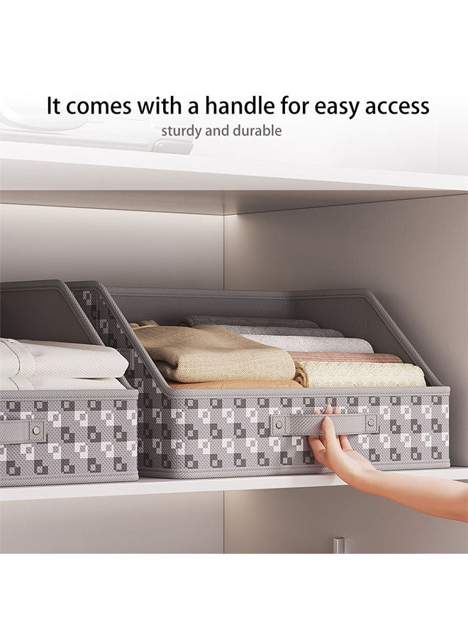 Storage Box, Large Capacity Wardrobe Clothes Storage Box,Foldable Fabric Storage Box with Handles ,Multifunctional Underwear Socks Storage Box,Dustproof Drawer Organizers Box, Wardrobe Clothes Organizers Bins,Stackable Organizing Box for Clothes, Jeans,Toys, Books,Perfect for Closets and Shelves - Image 3