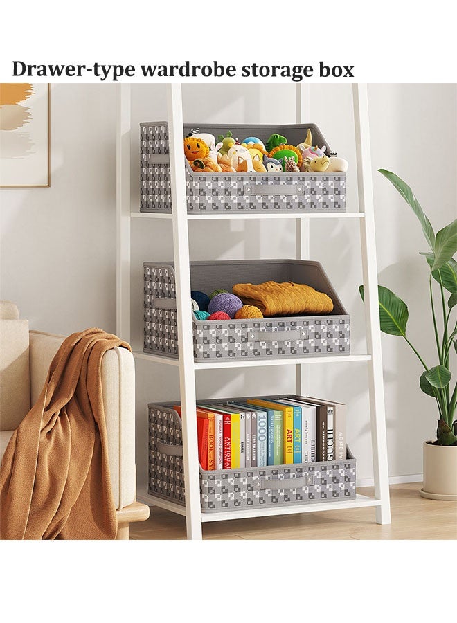 Storage Box, Large Capacity Wardrobe Clothes Storage Box,Foldable Fabric Storage Box with Handles ,Multifunctional Underwear Socks Storage Box,Dustproof Drawer Organizers Box, Wardrobe Clothes Organizers Bins,Stackable Organizing Box for Clothes, Jeans,Toys, Books,Perfect for Closets and Shelves - Image 4
