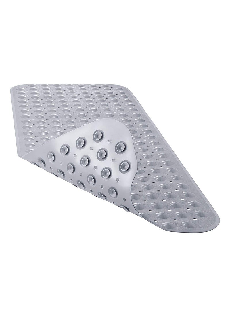 Meishida Bath Tub Shower Mat Non-Slip and Extra Large, Bathtub Mat with Suction Cups, Machine Washable Bathroom Mats with Drain Holes - Grey  - Image 1