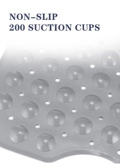 Meishida Bath Tub Shower Mat Non-Slip and Extra Large, Bathtub Mat with Suction Cups, Machine Washable Bathroom Mats with Drain Holes - Grey  - Image 3