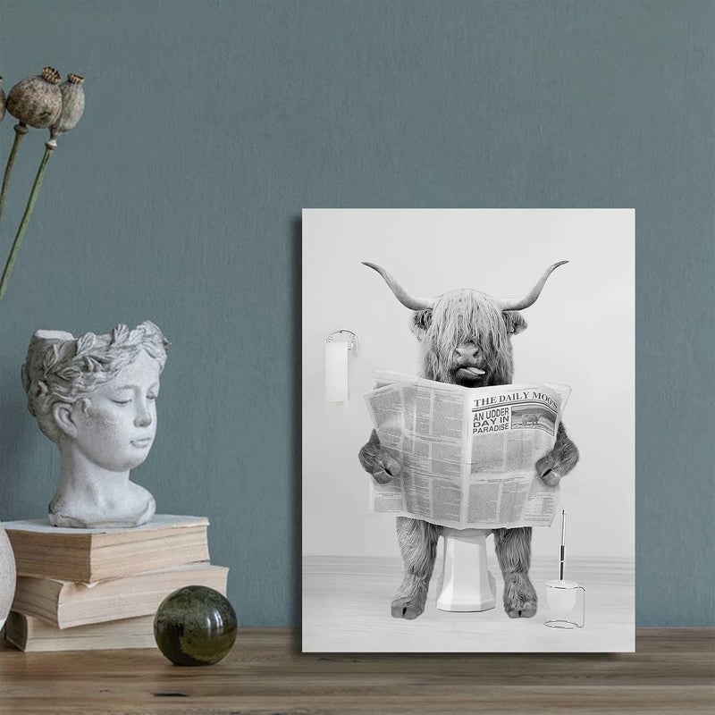 Tijuboni Highland Cow Bathroom Wall Art - Image 2