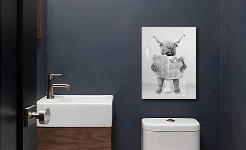 Tijuboni Highland Cow Bathroom Wall Art - Image 4