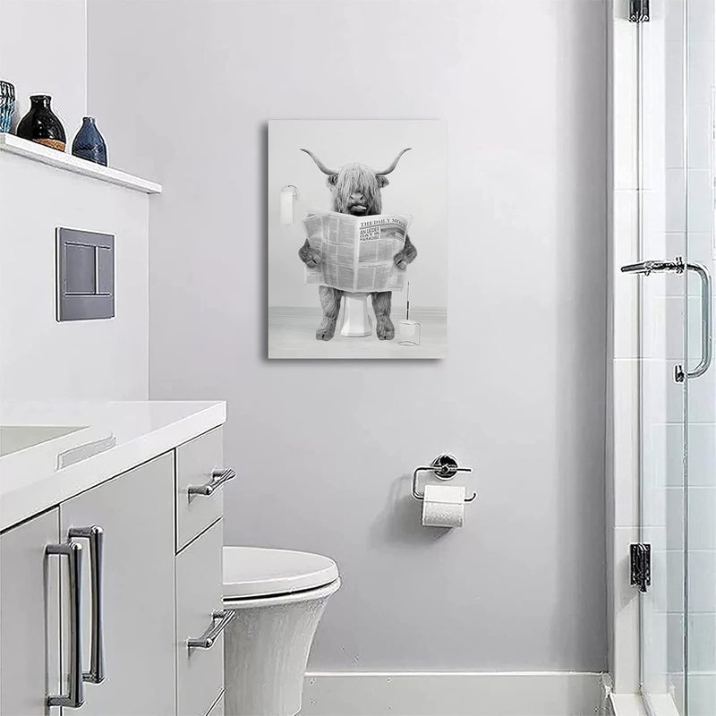 Tijuboni Highland Cow Bathroom Wall Art - Image 5