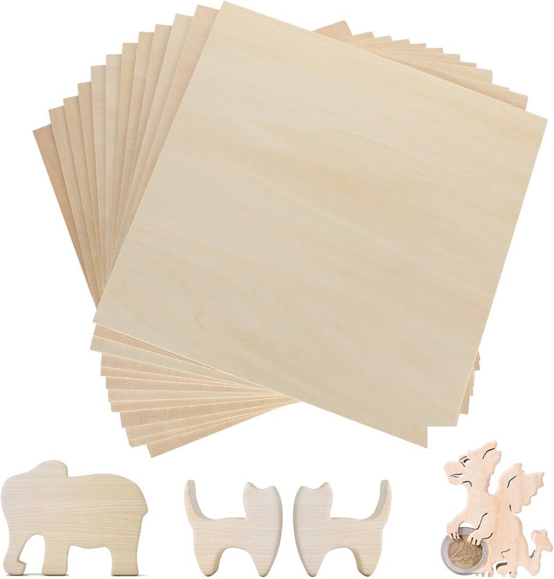 MIVIDE 12 Pack Basswood Sheets 1/8 x 12 x 12 Inch Plywood Board, Thin Natural Unfinished Wood for Crafts, Hobby, Model Making, Wood Burning and Laser Projects - Image 5