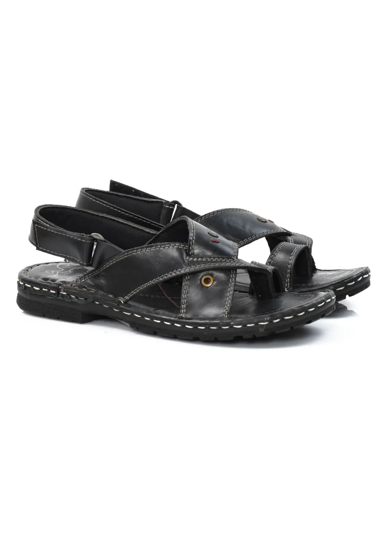 ATTILIO Mens Sandals Genuine Leather Leather Mens Fishermen Beach Roman Sandals Mens Casual Shoes Slippers