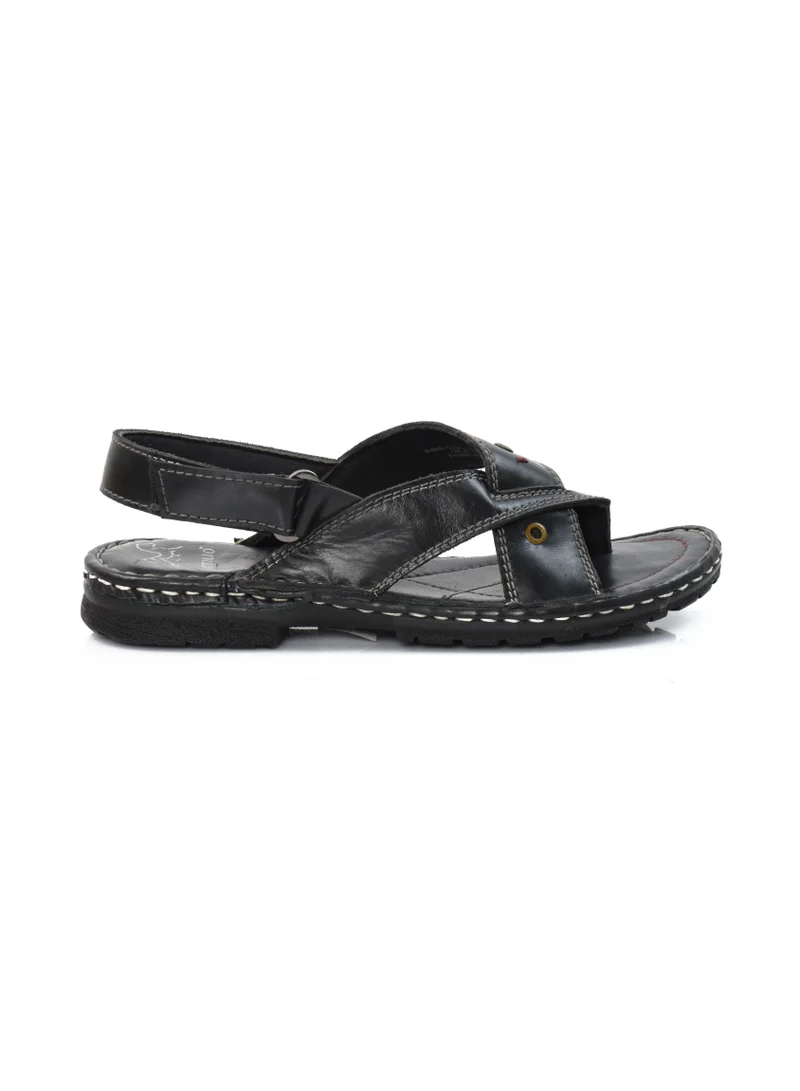 ATTILIO Mens Sandals Genuine Leather Leather Mens Fishermen Beach Roman Sandals Mens Casual Shoes Slippers
