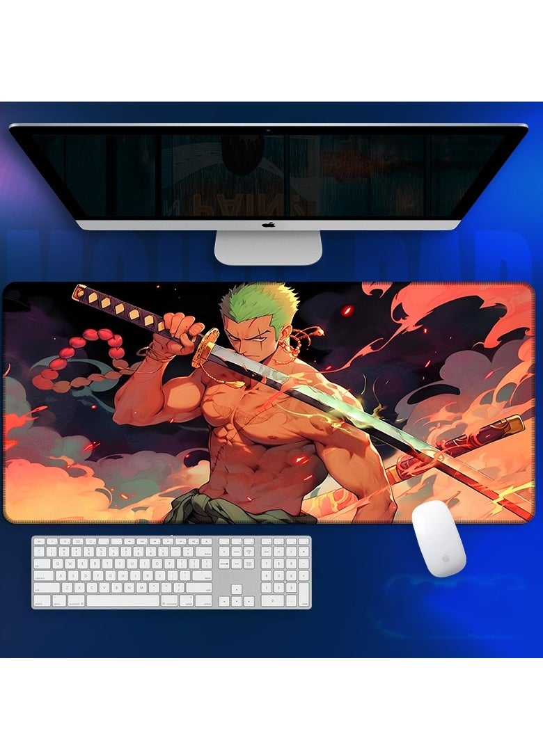 QZ - Anime One Piece Mouse Pad, Extended Large Gaming Mouse Pad, Non-Slip Rubber Base And Stitched Edge Desk Pad For Computer Home Office Work And Study - Image 1