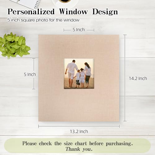 potricher Linen Hardcover Photo Album 4x6 600 Photos Large Capacity for Family Wedding Anniversary Baby Vacation (Beige, 600 Pockets) - Image 2