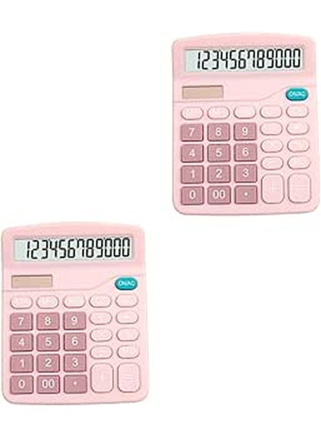 2 حزمة حاسبة شمسية بشاشة LCD كبيرة للاستخدام الطلابي والمكتبي - Image 1