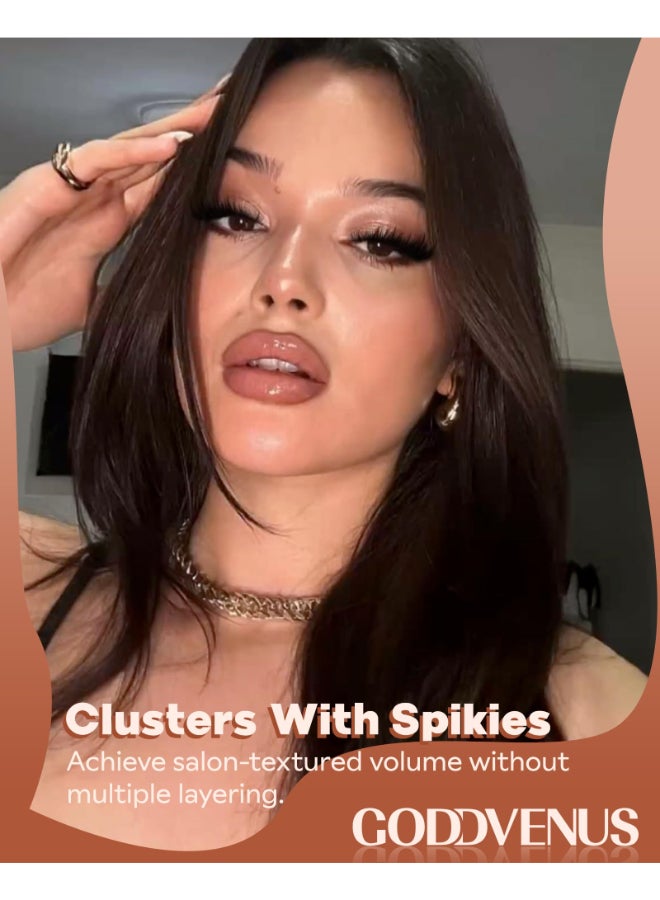 Goddvenus Manga Lash Clusters Kit with Spikes Wispy Fluffy Cluster Eyelash Extensions Kit Anime Eyelashes Clusters Reusable Faux Mink Fairy Individual Lash Extension Kit D Curve 1218mm 204 pieces - Image 4