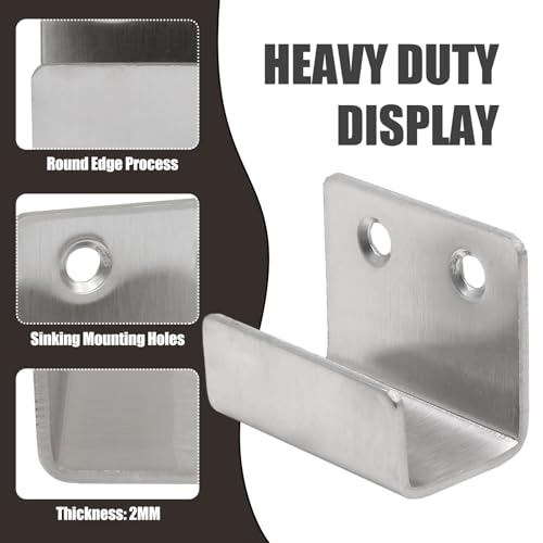 Murtenze 10Pack Tile Hanger Stainless Steel Wall Hanger Fastener Bracket, Wall Hook Picture Frame Fixing Brackets Hooks with Mounting Screws for Ceramic Tile Display(Inner Width 20mm/0.79") - Image 4