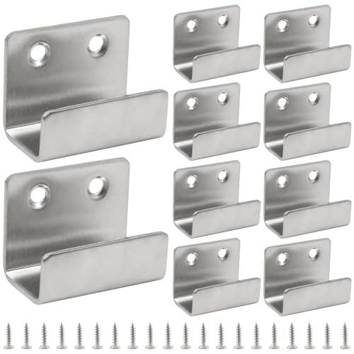 Murtenze 10Pack Tile Hanger Stainless Steel Wall Hanger Fastener Bracket, Wall Hook Picture Frame Fixing Brackets Hooks with Mounting Screws for Ceramic Tile Display(Inner Width 20mm/0.79") - Image 1