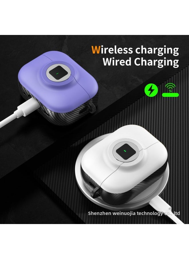 Generic - Airpodspro2 Earphone Set For Apple Headphone Lock Soft Shell Protective Shell 3 Generation Creative Earphone Case-Color:Violet-Applicable Models:Airpods Pro - Image 1