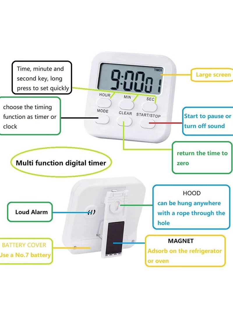 SYOSI Kitchen Timer Cooking, Digital Kitchen Timer, Magnetic Digital Timer Classroom Timer, for Kids, Sports Teachers, Cooking Baking Sports Games Office  - Image 2