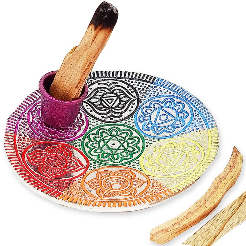 Chakra Palo Santo Holder Burner  Handcrafted Metal Incense Holder  Perfect Spiritual or Meditation Gift 45 inch