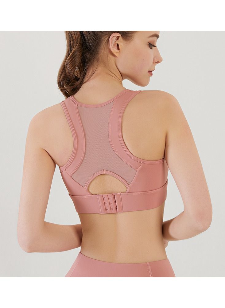Loquat Women Quick Dry Breathable Yoga Bra Pink  - Image 2