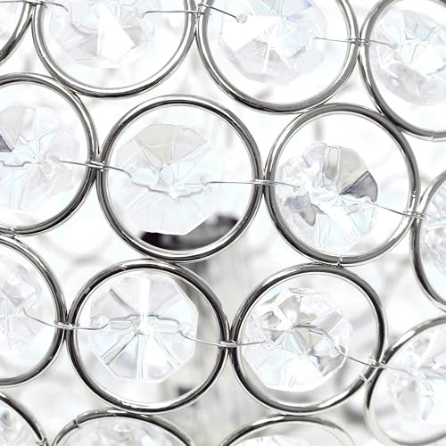 Elegant Designs LT1026-CHR 8" Elipse Crystal Collection Metal Crystal Ball Sequin Table Desk Lamp for Accent Lighting, Décor, Living Room, Chrome - Image 5