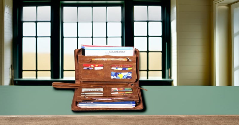 Sukeshcraft Multiple Cheque Book Holder | Original PU Holds Upto 8 Cheque Books, Dual Tone Brown - Image 5
