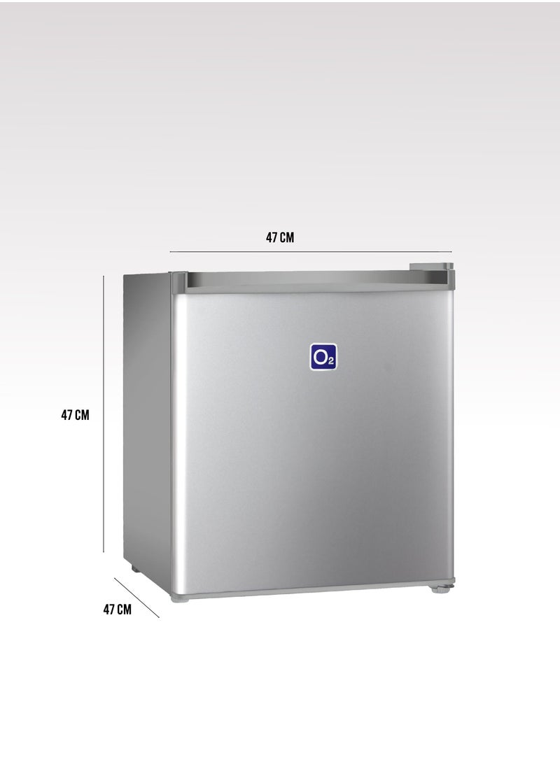O2 Single Door Refrigerator, 1.5 Cubic Feet 42.4 Liter Capacity, Silver, OBD-42W  - Image 5