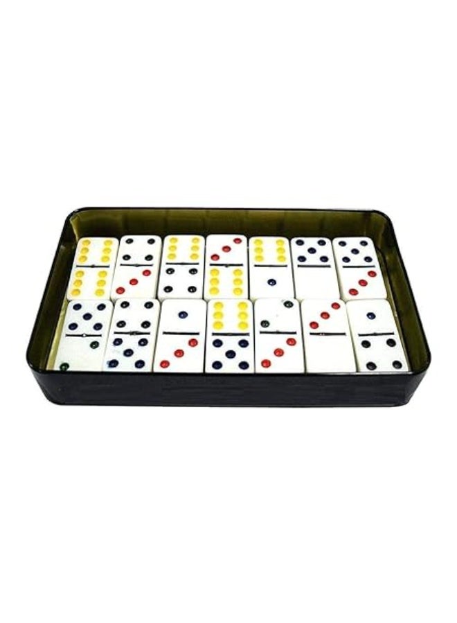 Double Six Dominoes Set – Classic Polka Dot Color Dot Tiles Game for Kids & Adults | 28 Durable Dominoes with Multi-Colored Pips | Family Game Night, Party, Travel, and Educational Fun - Image 3