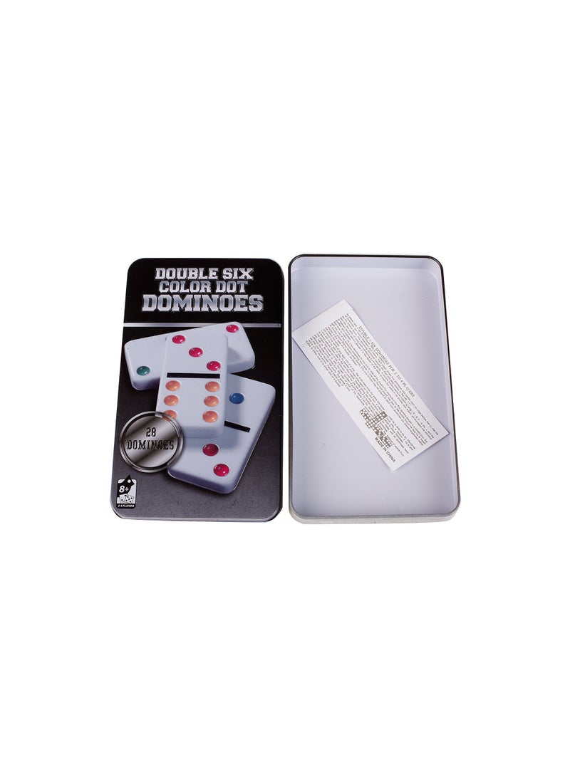 Double Six Dominoes Set – Classic Polka Dot Color Dot Tiles Game for Kids & Adults | 28 Durable Dominoes with Multi-Colored Pips | Family Game Night, Party, Travel, and Educational Fun - Image 2