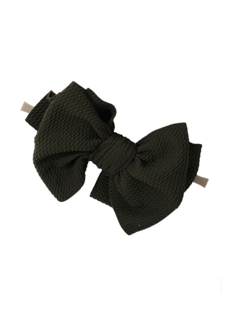 Bambimici Lara Assorted Ribbon Bow Headband For Babies Red, Rust Orange, Dark Green - Image 2