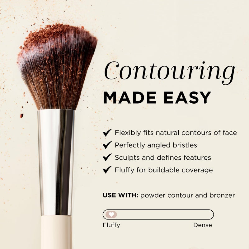 HALEYS Angled Contour Brush â€“ Face Sculpting & Bronzer Brush for Powder & Cream Makeup, Precision Cheek Definition, Seamless Blendin, Vegan, Dermatologist-Tested - Image 2