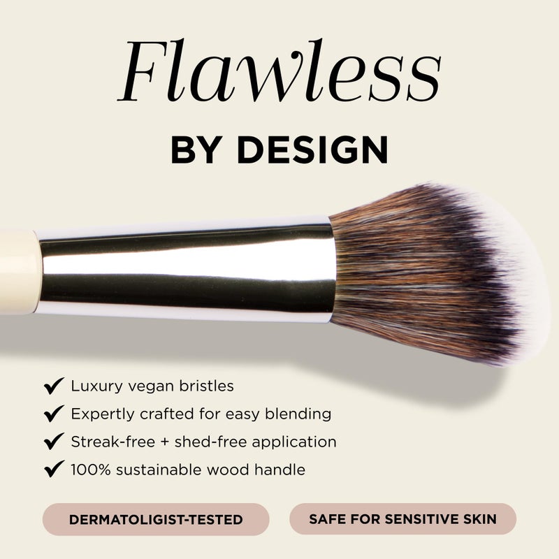 HALEYS Angled Contour Brush â€“ Face Sculpting & Bronzer Brush for Powder & Cream Makeup, Precision Cheek Definition, Seamless Blendin, Vegan, Dermatologist-Tested - Image 4