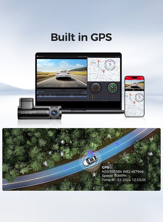 كاميرا داش D100 2K كاميرا داش سيارة مدمجة في GPS واي فاي 24 ساعة موقف سيارات حركة كاميرا الرؤية الليلية سيارة DVR EN التحكم الصوتي