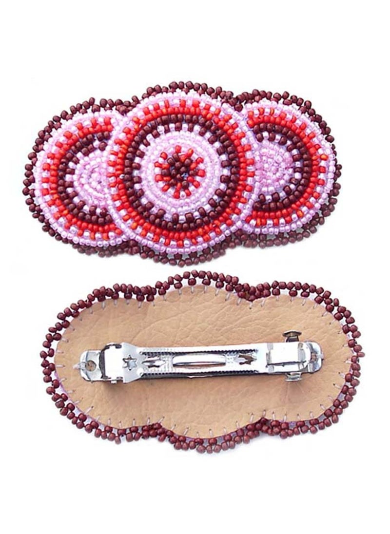 La vivia Handmade Beaded Indian Jewelery Hair Barrette for womensNative American Style Seed Beaded Hair ClipHair BandOne of a kind fashion Jewelery Z40SB26 