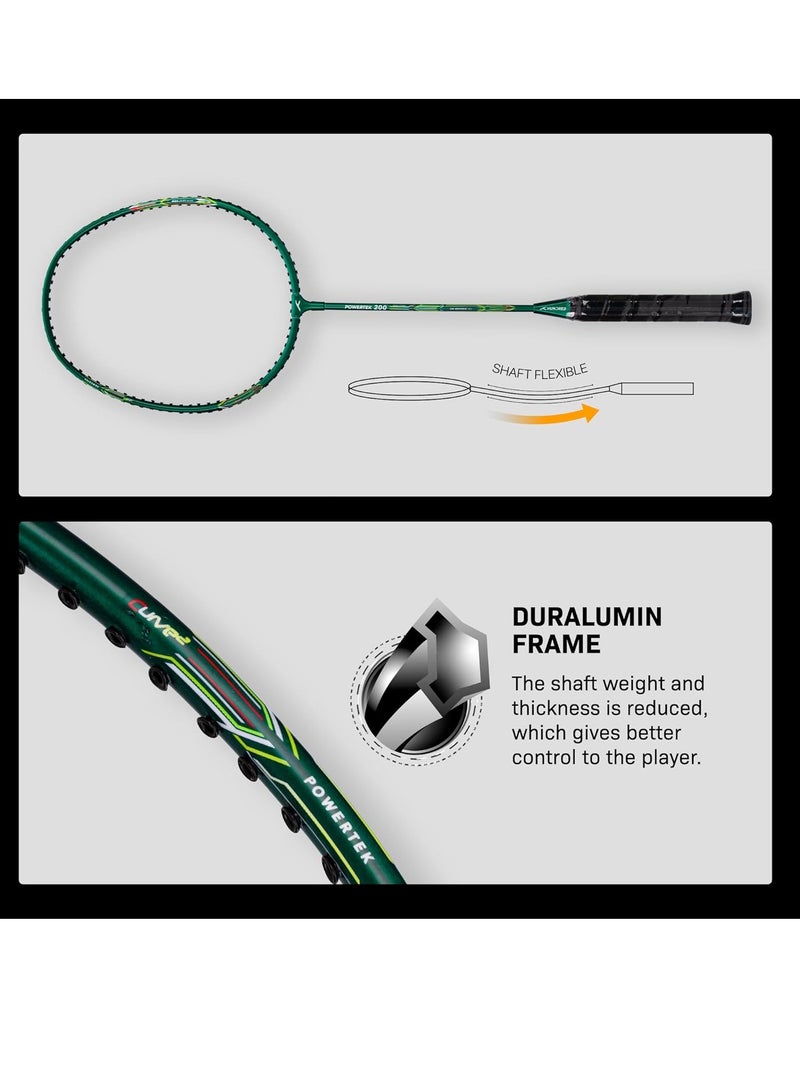 HUNDRED Powertek 200 PRO Badminton Racquet with Head Cover | Aluminium Frame | Strung | Weight: 92g | Grip Size: G5 | For Intermediate Players | Max Tension: 18–20 lbs - Image 4