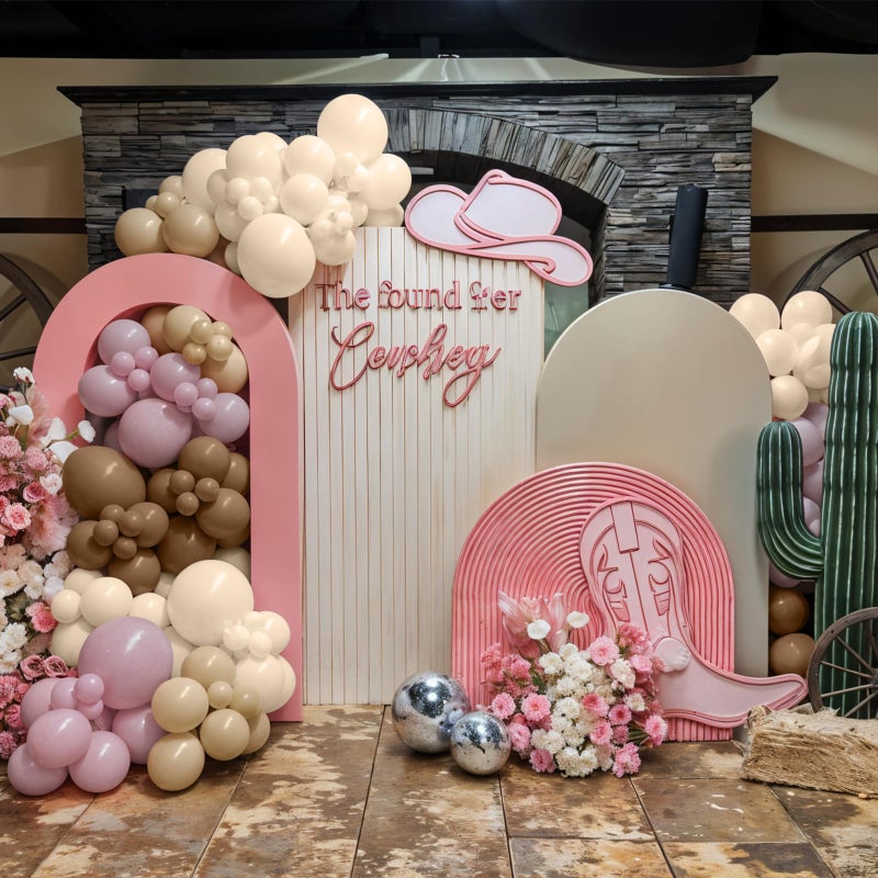Paeyeq Pink Brown Balloon Arch Garland Kit, Cowgirl Rodeo Balloons Dusty Blush Light Pink Brown Nude Sand White Balloons with Ribbon Bow for Boho Baby Shower Western First Rodeo Birthday Party Decorations - Image 5