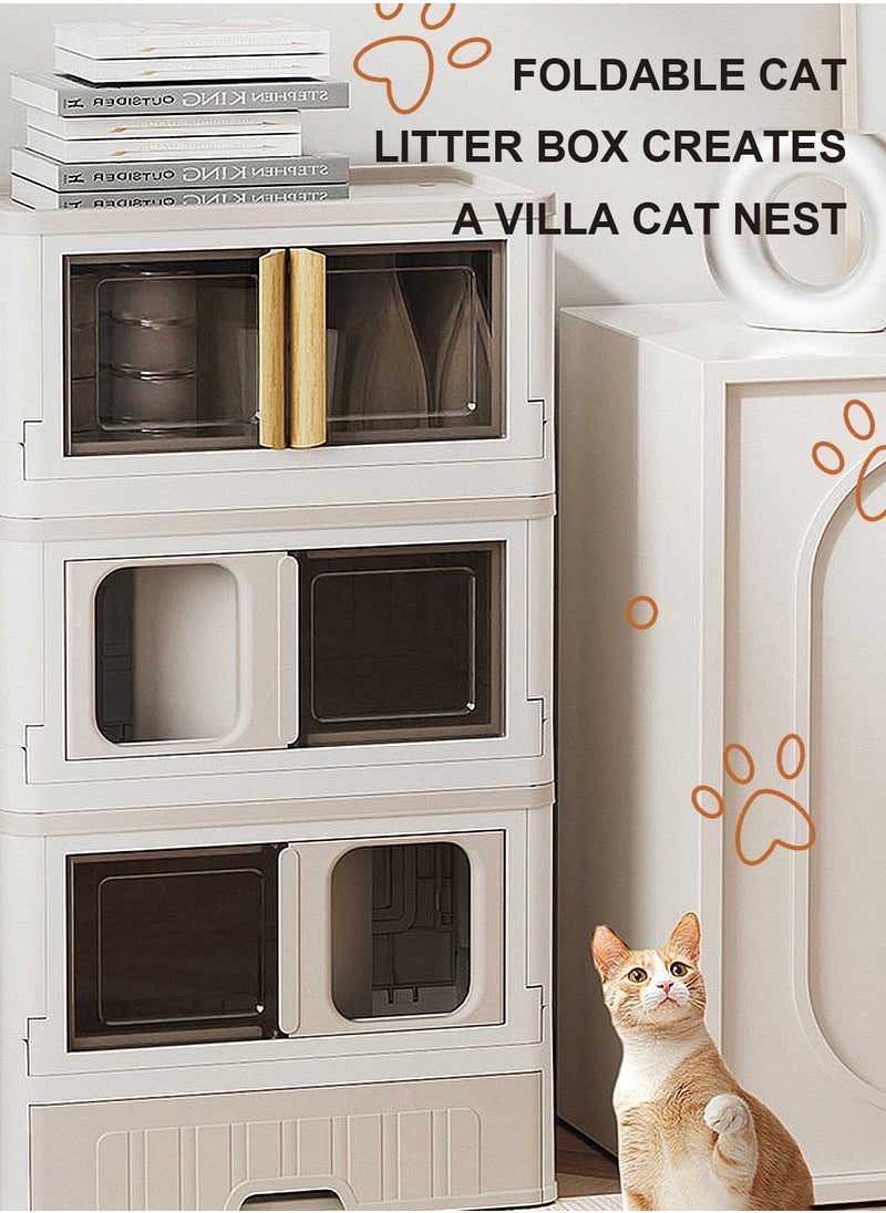 Kidle Cat Litter Box Enclosure Hidden Litter Box Furniture Washroom Storage Cabinet Indoor Cat House Side Table Cat Box Cabinet 565-K  - Image 4