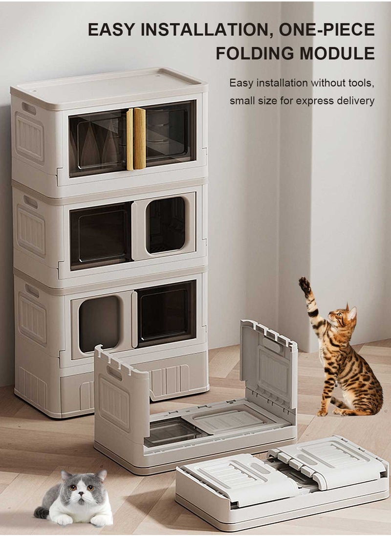 Kidle Cat Litter Box Enclosure Hidden Litter Box Furniture Washroom Storage Cabinet Indoor Cat House Side Table Cat Box Cabinet 565-K  - Image 3