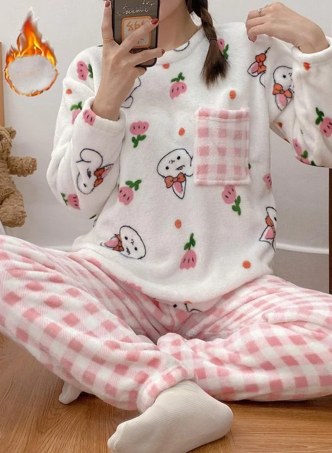 Take Two Take Two Women Flano Pocket Detail Top and Checked Pyjama Set