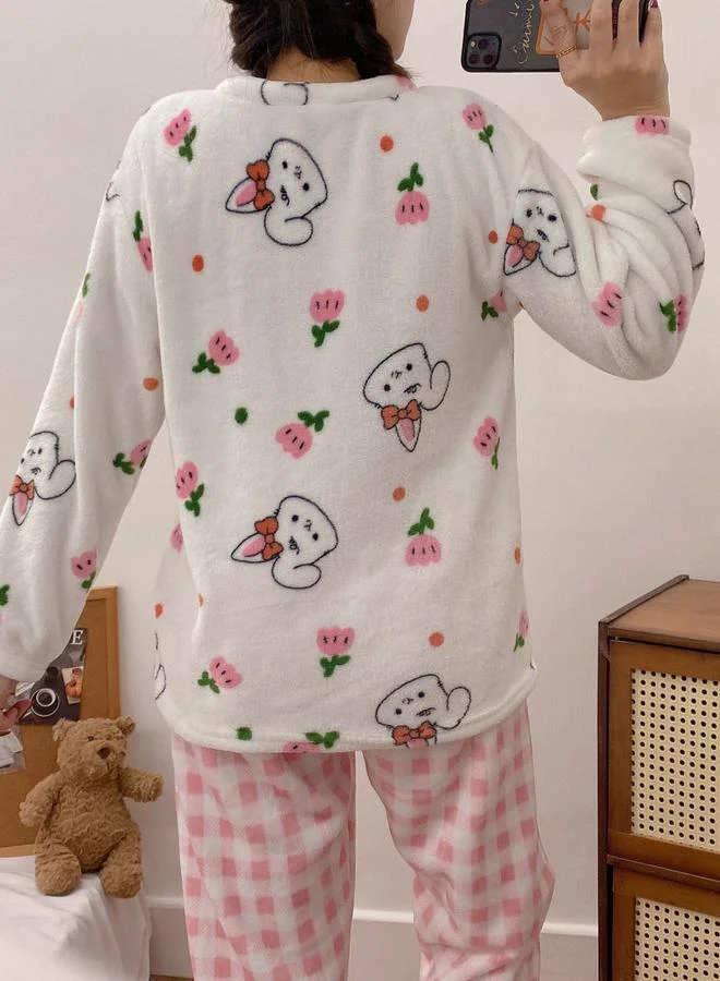 Take Two Take Two Women Flano Pocket Detail Top and Checked Pyjama Set